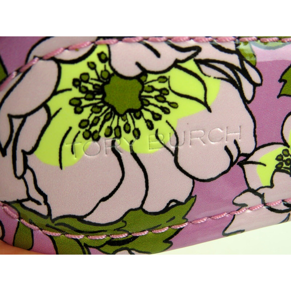 TORY BURCH MILLER BOLD FLOWERS PATENT LEATHER REVA FLAT THONG SLIDE SANDALS 10.5 - Picture 11 of 14